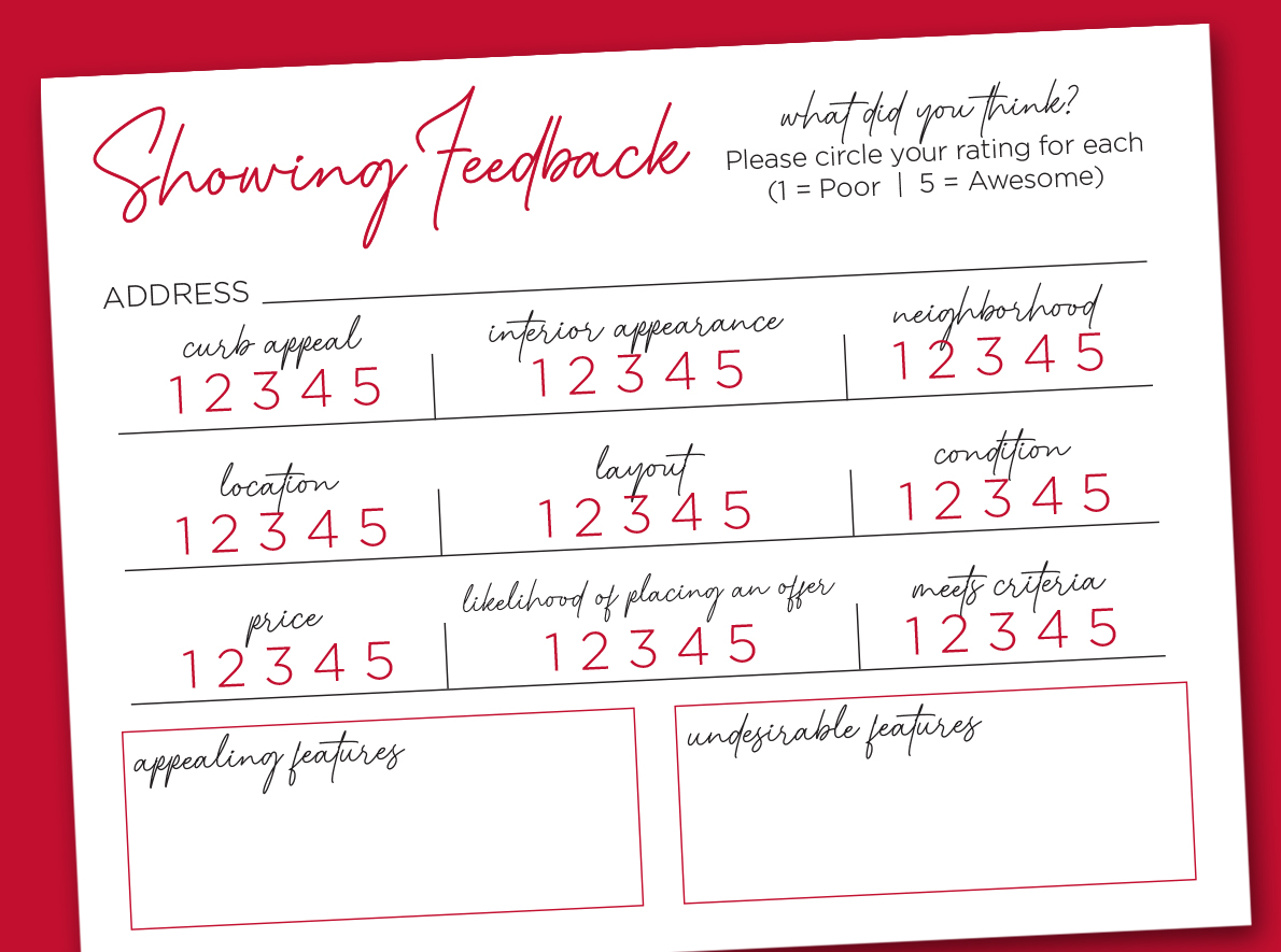 showing feedback card